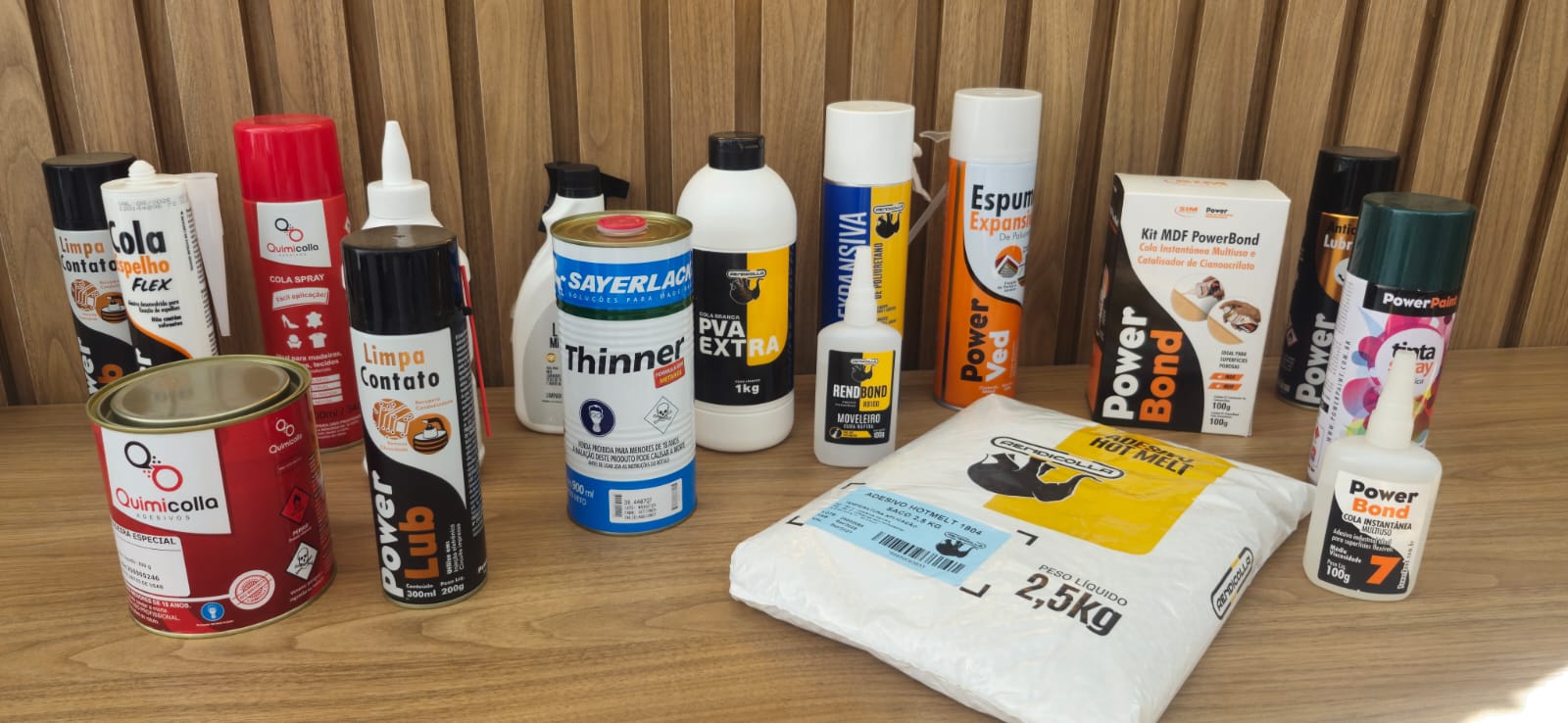 Produtos químicos para marcenaria