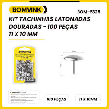 KIT TACHINHAS LATONADAS DOURADAS 100PEÇAS