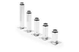 PE QUADRADO 12CM CROMADO