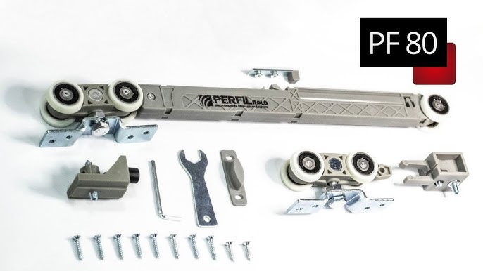 SISTEMA PF80 DESLIZANTE SUSPENSO P/PORTA PASSAGEM COM DUPLO AMORTECIMENTO E CHAPÁ ELEVADA